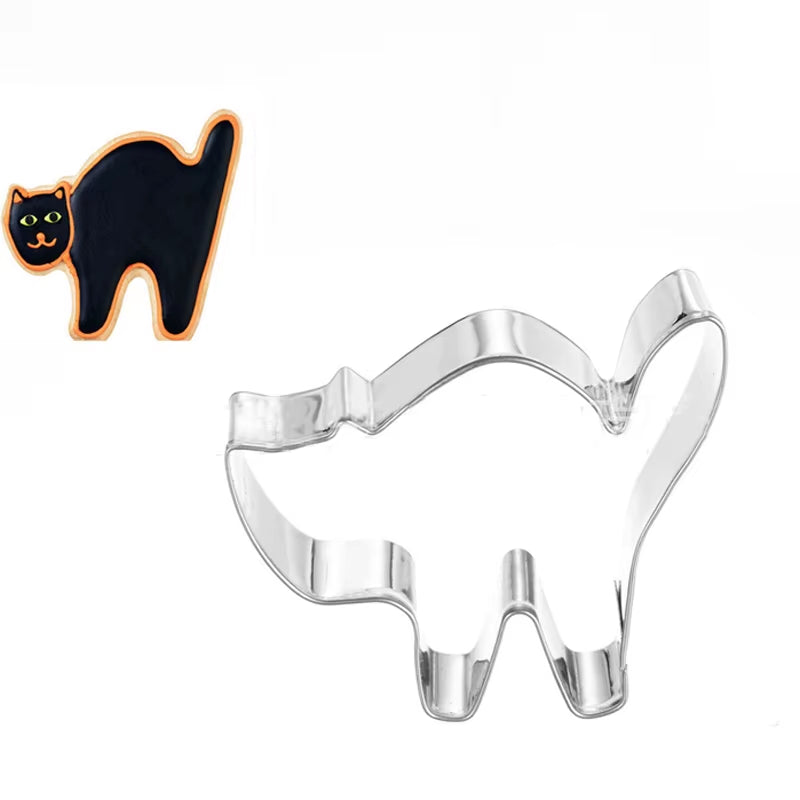1Pcs Halloween Bat Coffin Ghost House Pumpkin Cookie Cutter Patisserie Biscuit Mould Fondant Cake Decor Baking Tools Pastry Shop