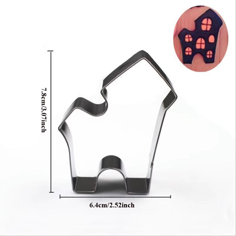 1Pcs Halloween Bat Coffin Ghost House Pumpkin Cookie Cutter Patisserie Biscuit Mould Fondant Cake Decor Baking Tools Pastry Shop