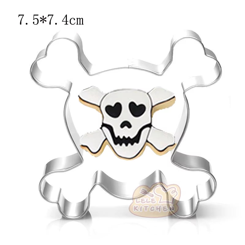 1Pcs Halloween Bat Coffin Ghost House Pumpkin Cookie Cutter Patisserie Biscuit Mould Fondant Cake Decor Baking Tools Pastry Shop