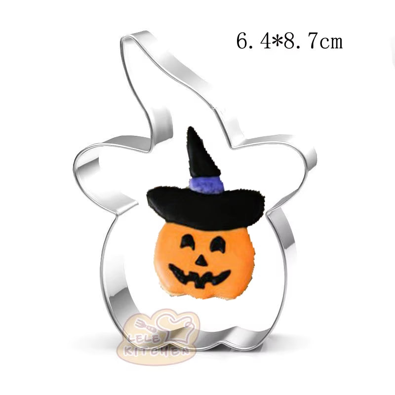 1Pcs Halloween Bat Coffin Ghost House Pumpkin Cookie Cutter Patisserie Biscuit Mould Fondant Cake Decor Baking Tools Pastry Shop