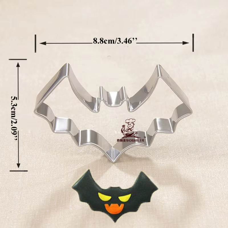 1Pcs Halloween Bat Coffin Ghost House Pumpkin Cookie Cutter Patisserie Biscuit Mould Fondant Cake Decor Baking Tools Pastry Shop