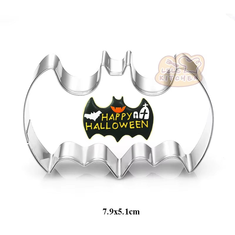1Pcs Halloween Bat Coffin Ghost House Pumpkin Cookie Cutter Patisserie Biscuit Mould Fondant Cake Decor Baking Tools Pastry Shop