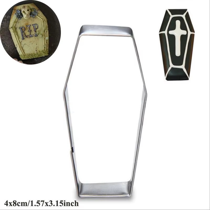 1Pcs Halloween Bat Coffin Ghost House Pumpkin Cookie Cutter Patisserie Biscuit Mould Fondant Cake Decor Baking Tools Pastry Shop