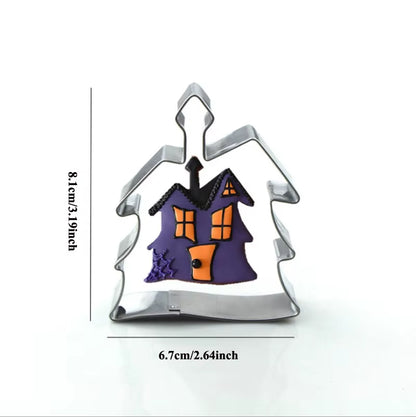 1Pcs Halloween Bat Coffin Ghost House Pumpkin Cookie Cutter Patisserie Biscuit Mould Fondant Cake Decor Baking Tools Pastry Shop